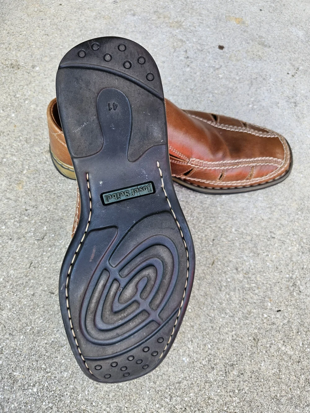 JOSEF SEIBEL Mens Fisherman Loafer Size 41 Brown Leather Slip On Casual Shoes